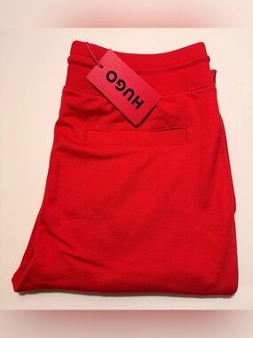HUGO BOSS men’s Red Logo Sweatpants with Drawstring Waist(brand new)